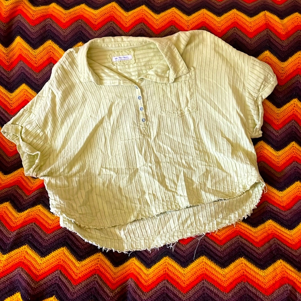 We The Free The Ava Blouse Women's Small Oversized Cuffed Sleeve Pocket